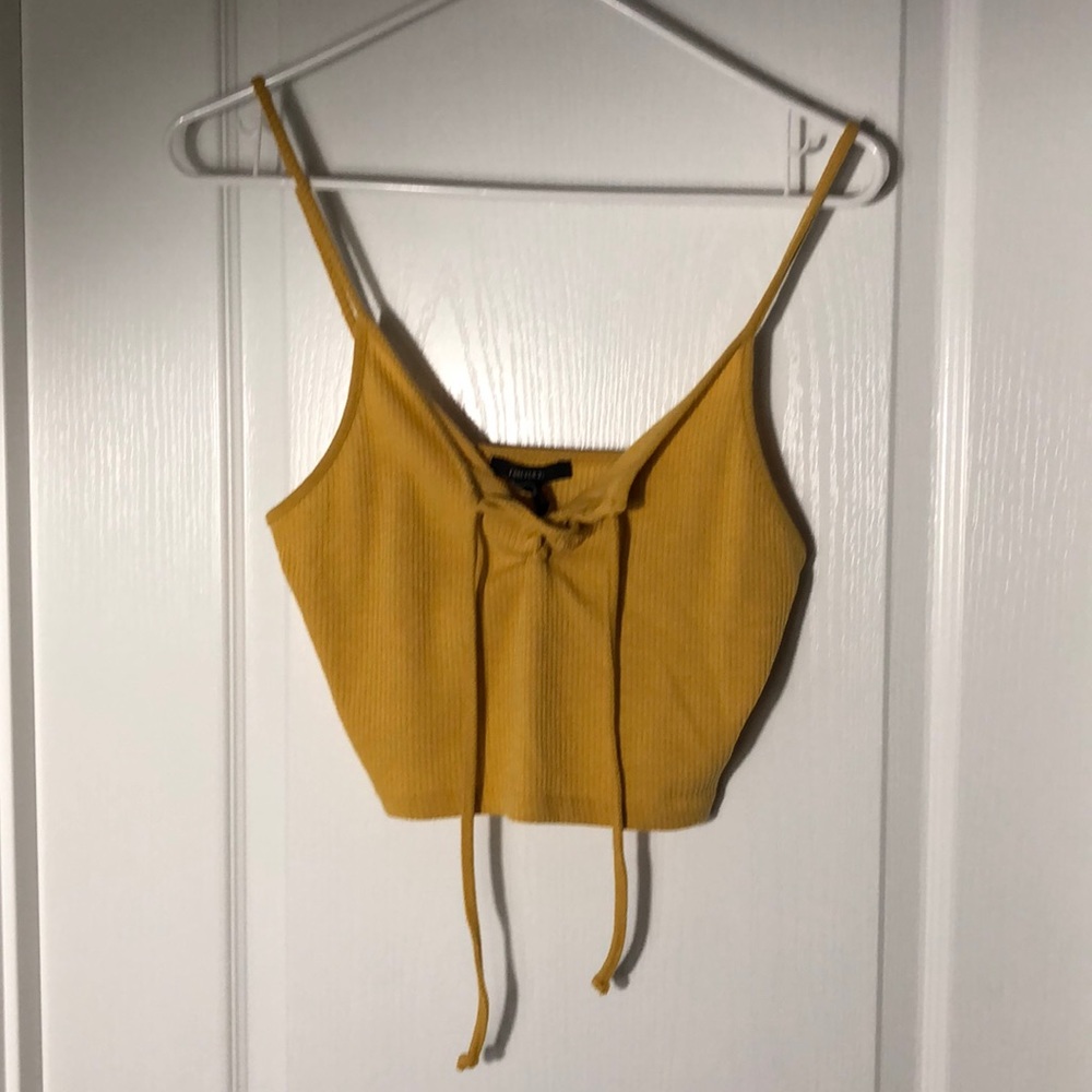 Forever 21 Golden Yellow Crisscross Top